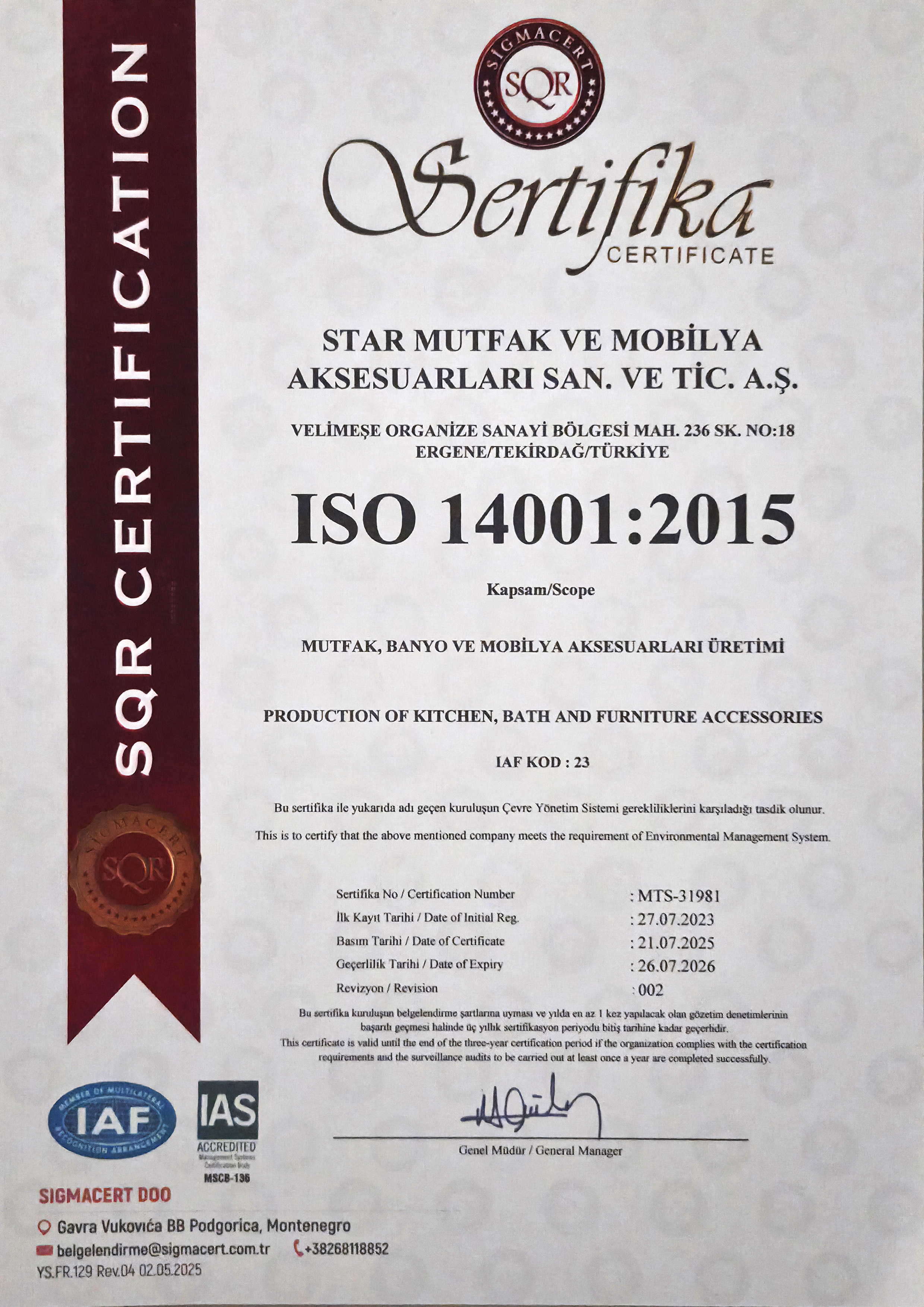ISO 14001 İncele
